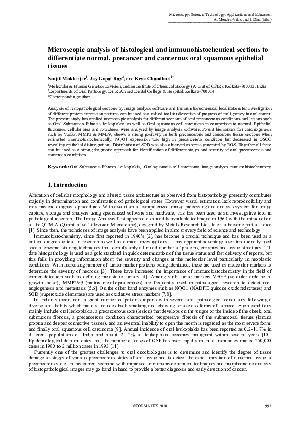 (PDF) Microscopic analysis of histological and immunohistochemical ...