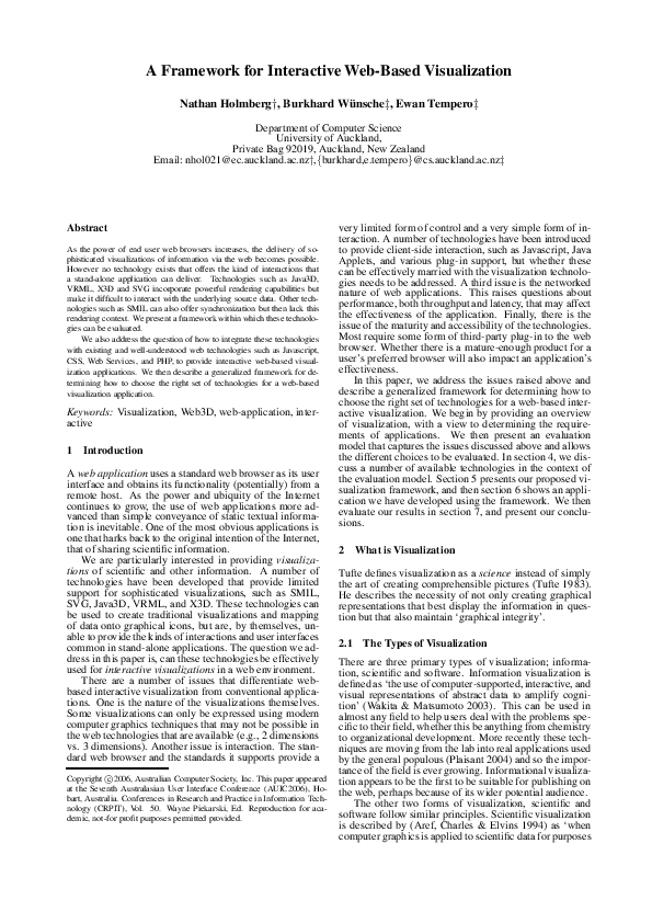 (PDF) A framework for interactive web-based visualization