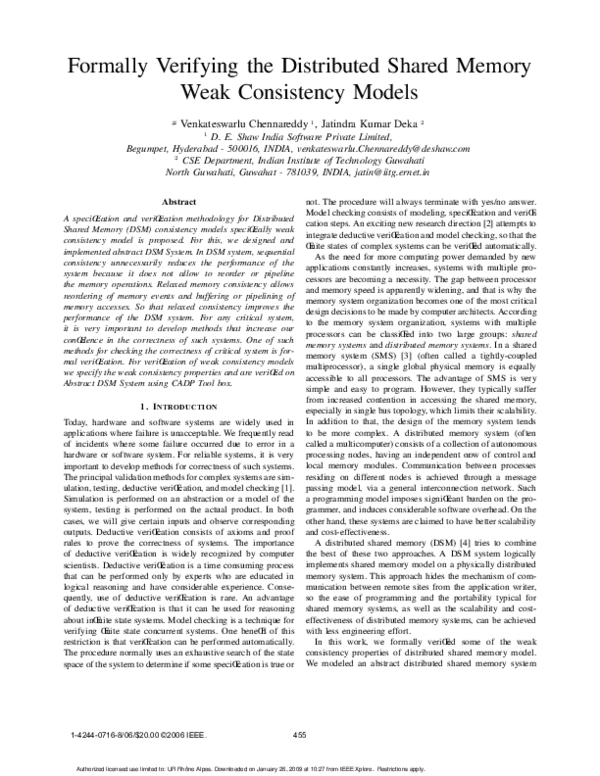 (PDF) Formally Verifying the Distributed Shared Memory Weak Consistency ...