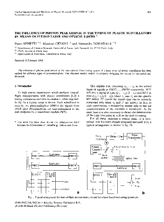(PDF) The influence of photon peak arrival in the timing of plastic ...