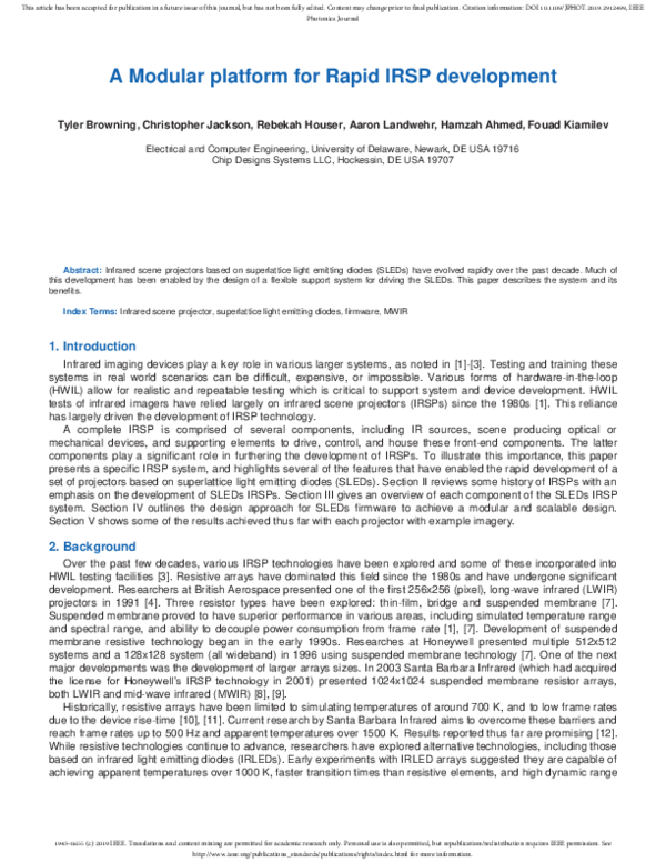(PDF) A Modular platform for Rapid IRSP development