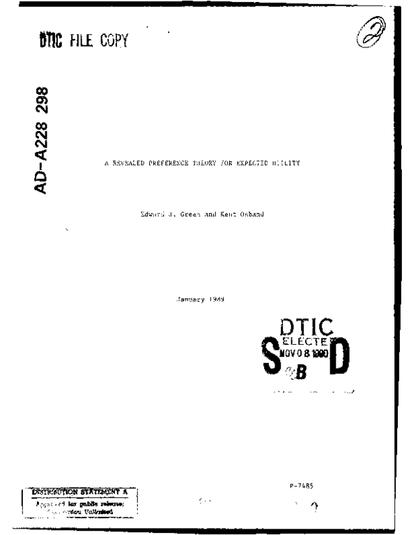 (PDF) A Revealed Preference Theory for Expected Utility