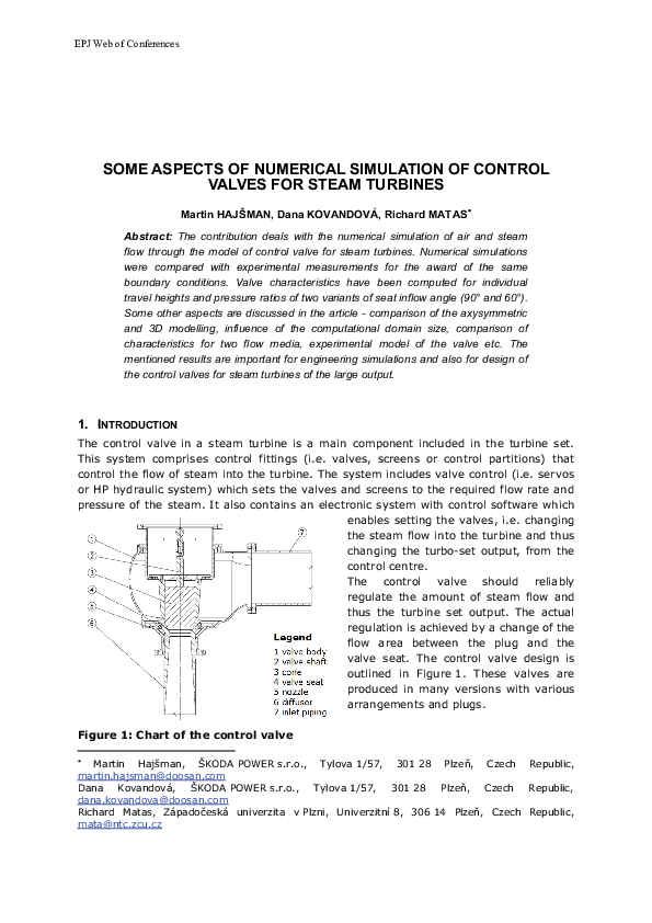 (PDF) Some aspects of numerical simulation of control valves for steam ...