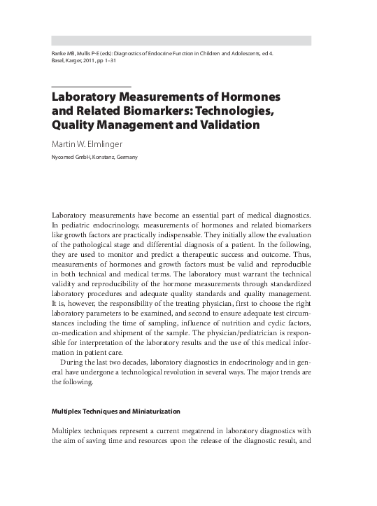 (PDF) Laboratory Measurements of Hormones and Related Biomarkers ...