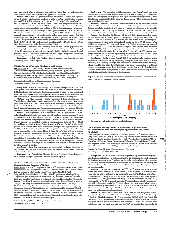 (PDF) 378. Candida auris Fungemia: Risk Factors and Outcome