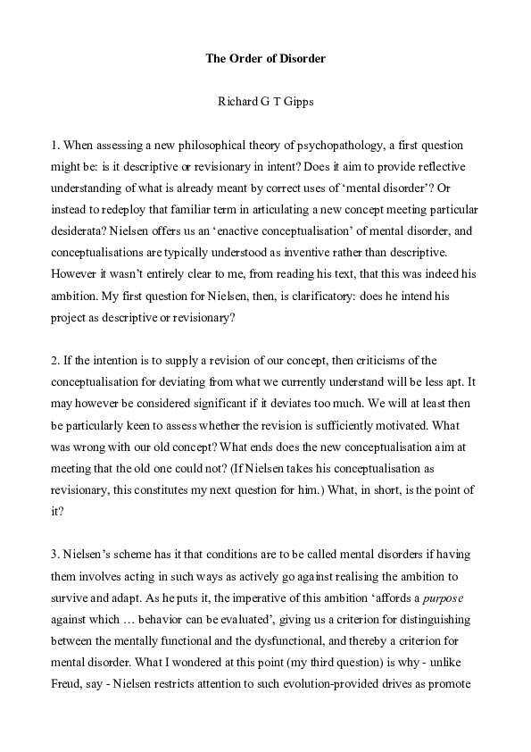 (DOC) The Order of Disorder