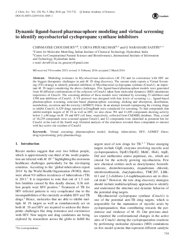 (PDF) Dynamic ligand-based pharmacophore modeling and virtual screening ...