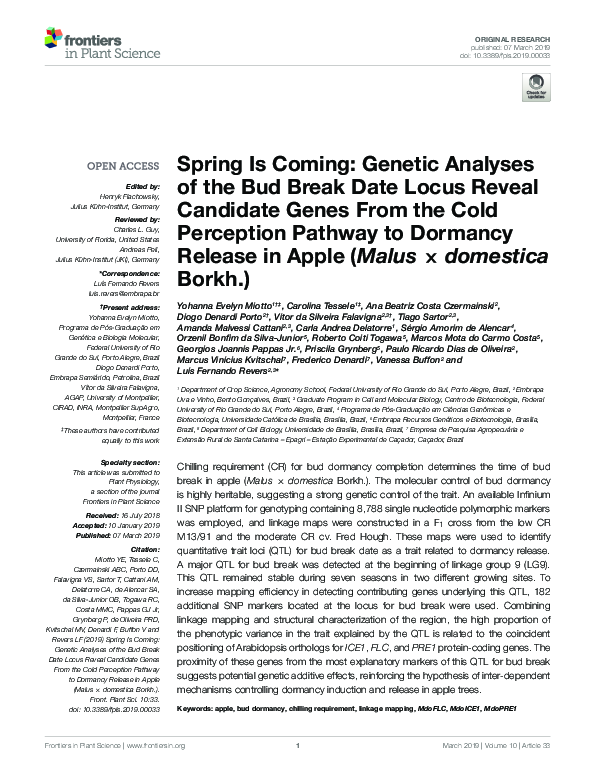 (PDF) Spring Is Coming: Genetic Analyses of the Bud Break Date Locus ...