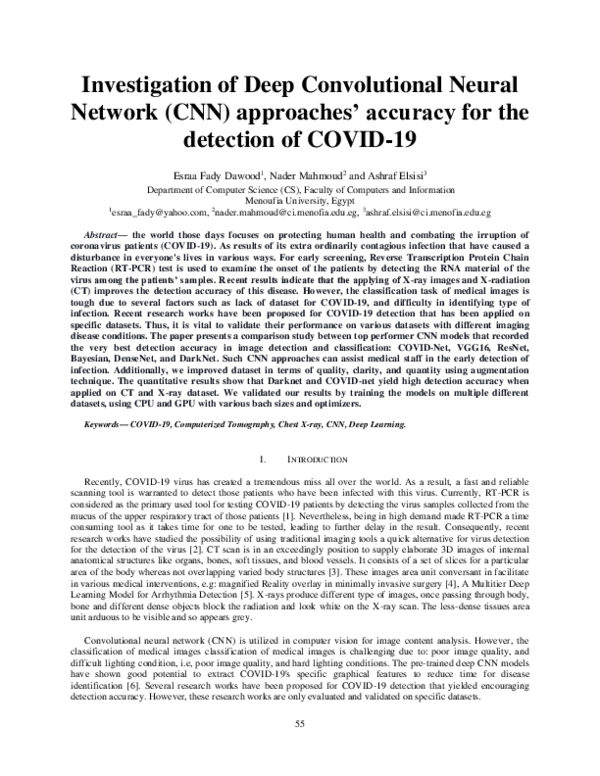 (PDF) Investigation of Deep Convolutional Neural Network (CNN ...