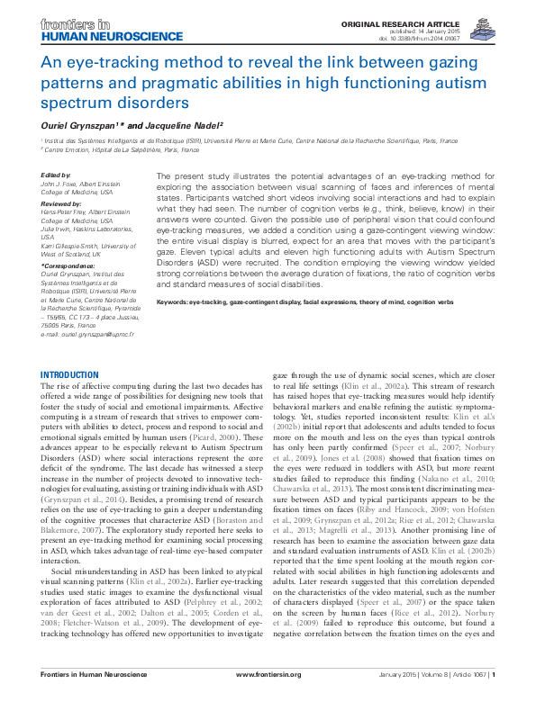 (PDF) An eye-tracking method to reveal the link between gazing patterns ...