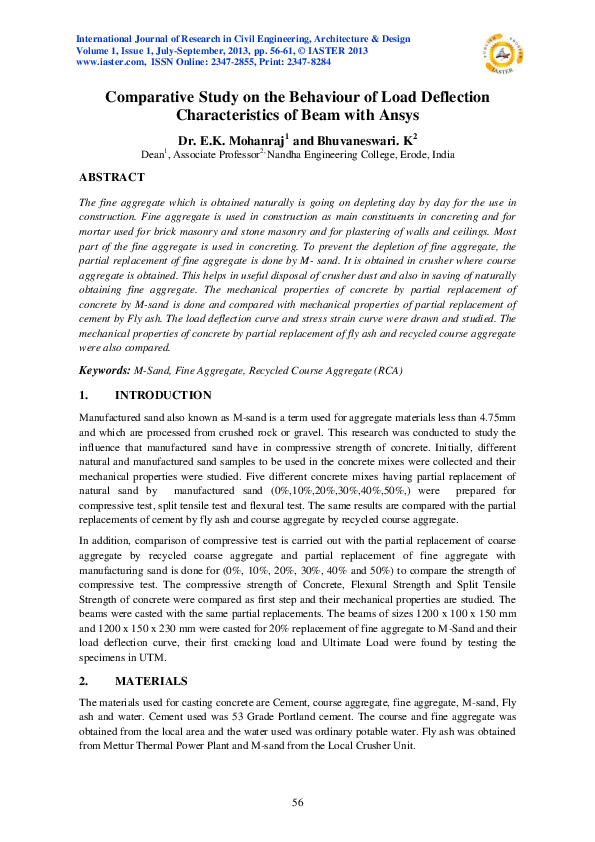 (PDF) Comparative Study on the Behaviour of Load Deflection ...