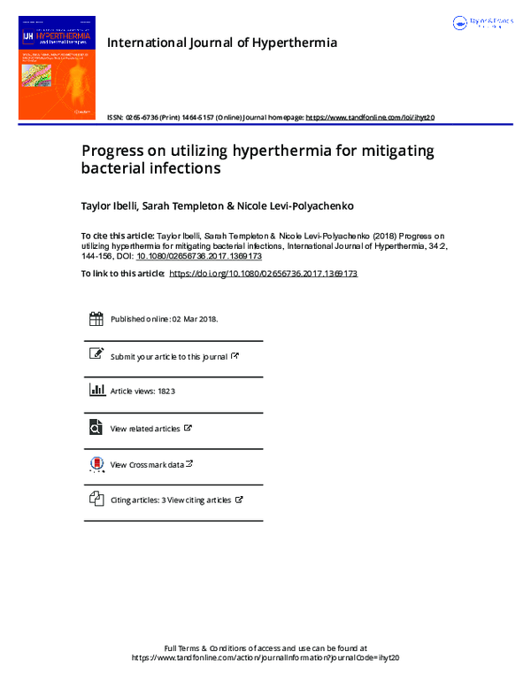 (PDF) Progress on utilizing hyperthermia for mitigating bacterial ...