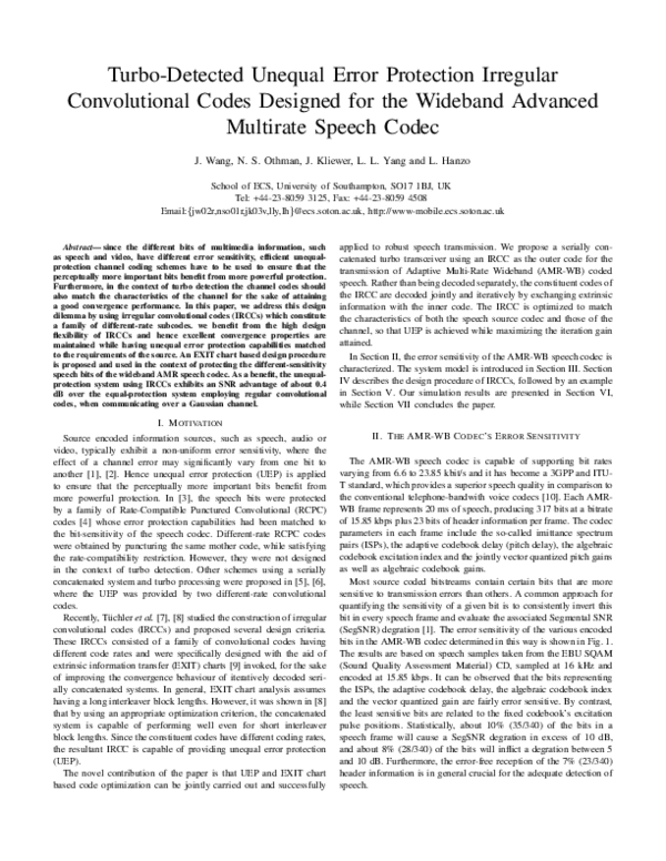 (PDF) Turbo-detected unequal error protection irregular convolutional ...