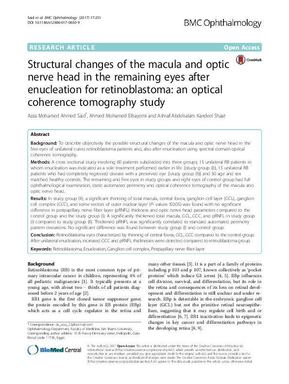 (PDF) Structural changes of the macula and optic nerve head in the ...