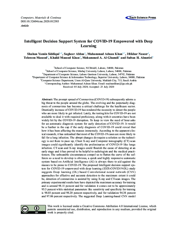 (PDF) Intelligent Decision Support System for COVID-19 Empowered with ...