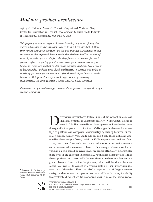 (PDF) Modular Product Architecture