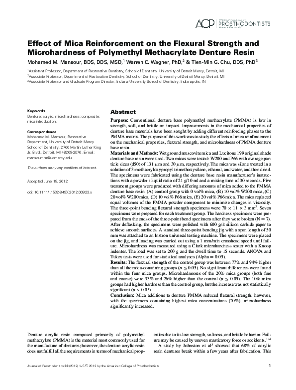 (PDF) Effect of Mica Reinforcement on the Flexural Strength and ...