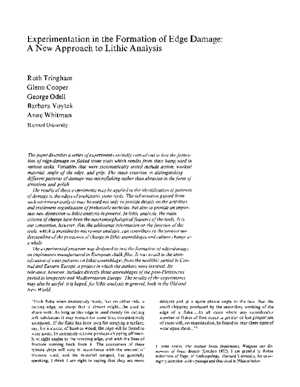 (PDF) Experimentation in the Formation of Edge Damage: A New Approach ...