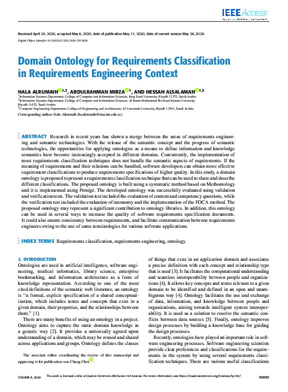 (PDF) Domain Ontology for Requirements Classification in Requirements ...