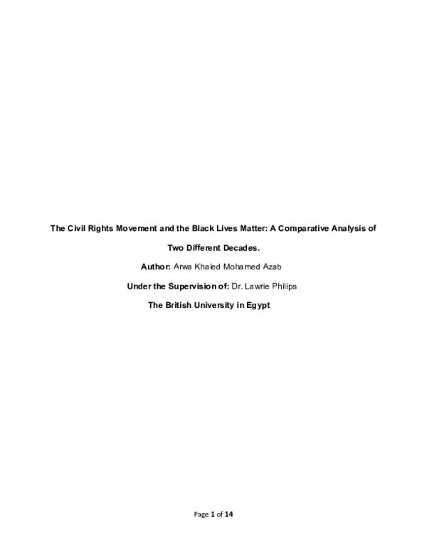 (DOC) The Civil Rights Movement and the Black Lives Matter: A ...