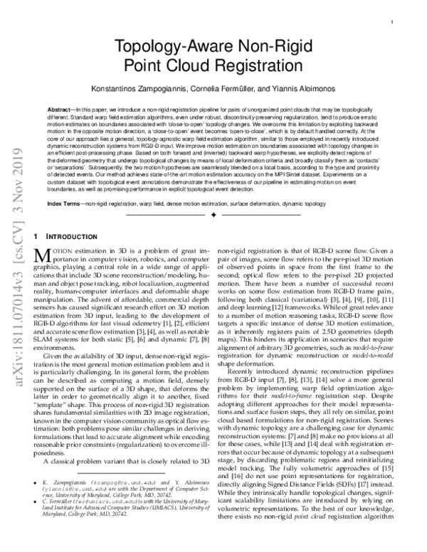 (PDF) Topology-Aware Non-Rigid Point Cloud Registration
