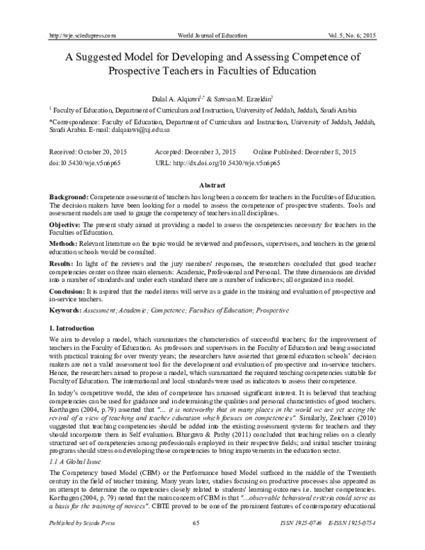 (PDF) A Suggested Model for Developing and Assessing Competence of ...