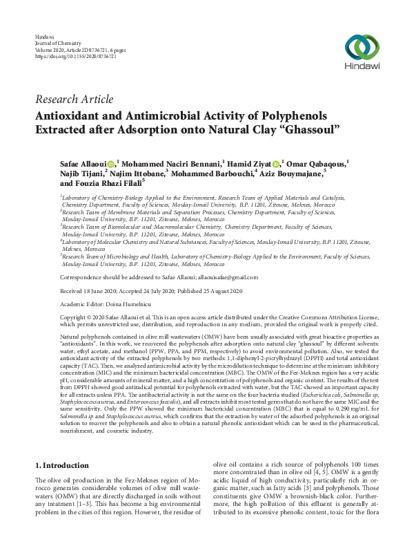 (PDF) Antioxidant and Antimicrobial Activity of Polyphenols Extracted ...