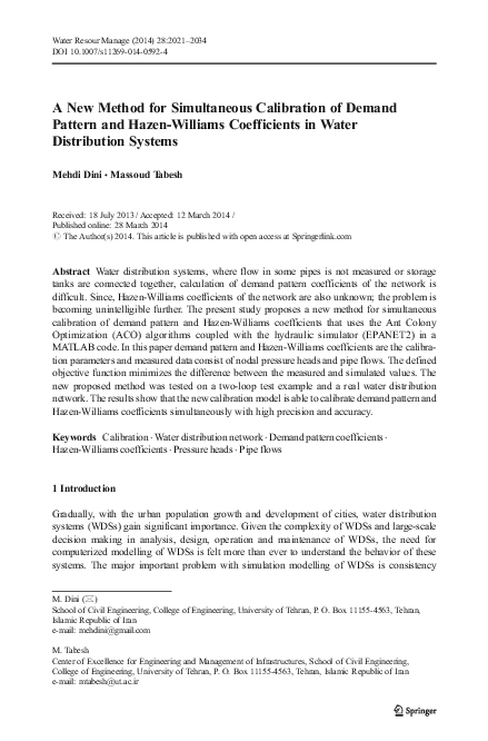 (PDF) A New Method for Simultaneous Calibration of Demand Pattern and ...