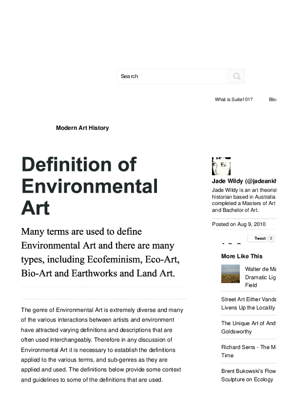 (PDF) Definition of Environmental Art Jade Wildy Academia.edu