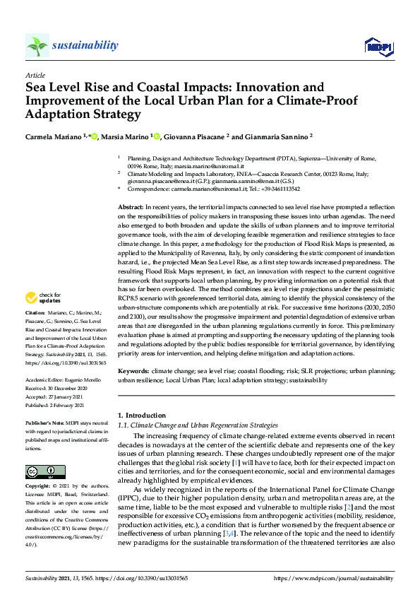 (PDF) Sea Level Rise and Coastal Impacts: Innovation and Improvement of ...