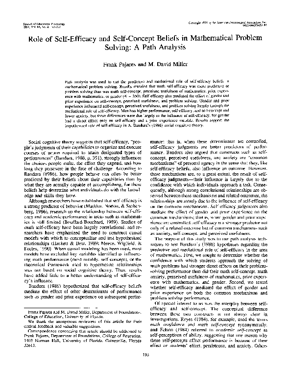 (PDF) Role of self-efficacy and self-concept beliefs in mathematical ...