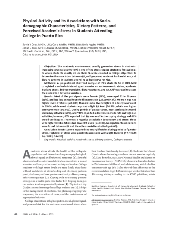(PDF) Physical Activity and its Associations with Sociodemographic ...