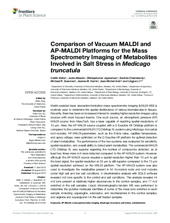 (PDF) Comparison of Vacuum MALDI and AP-MALDI Platforms for the Mass ...