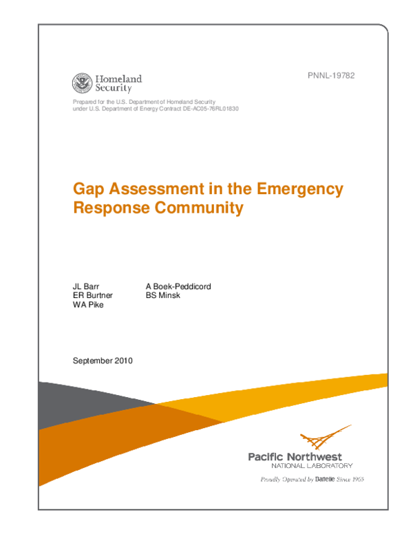 (PDF) Gap Assessment in the Emergency Response Community
