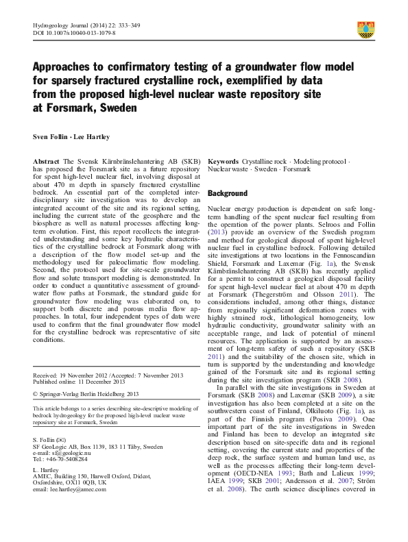 (PDF) Approaches to confirmatory testing of a groundwater flow model ...