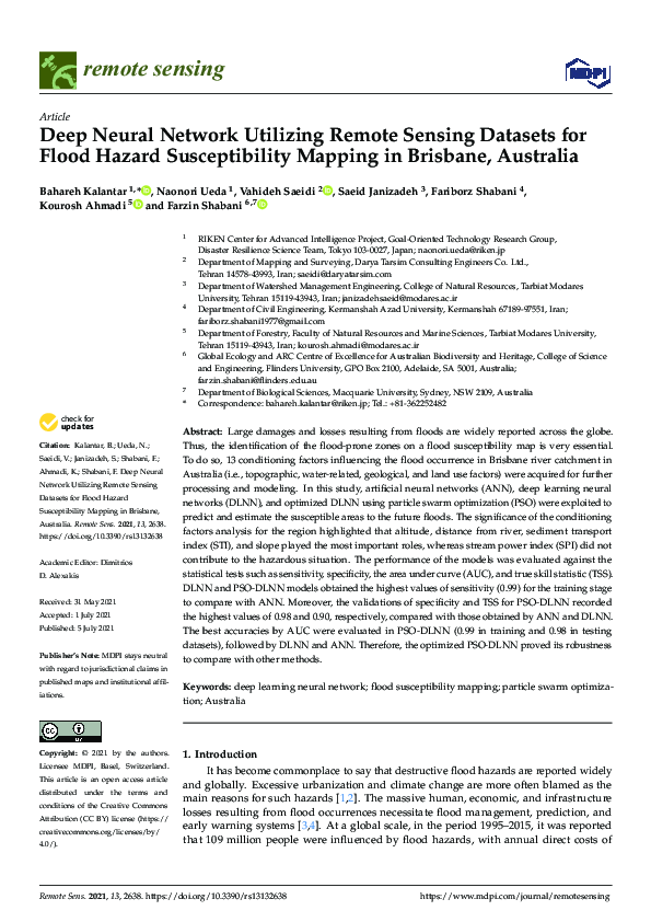 (PDF) Deep Neural Network Utilizing Remote Sensing Datasets for Flood ...