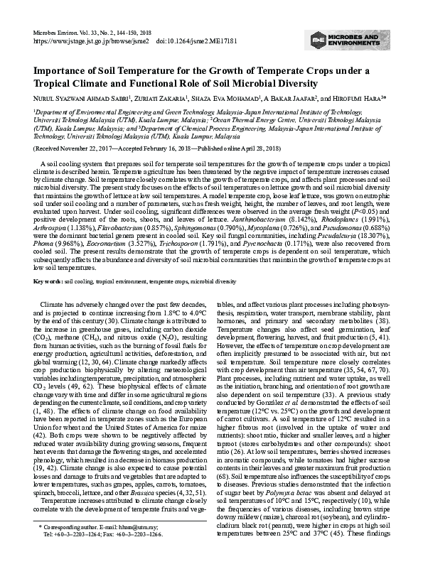 (PDF) Importance of Soil Temperature for the Growth of Temperate Crops ...