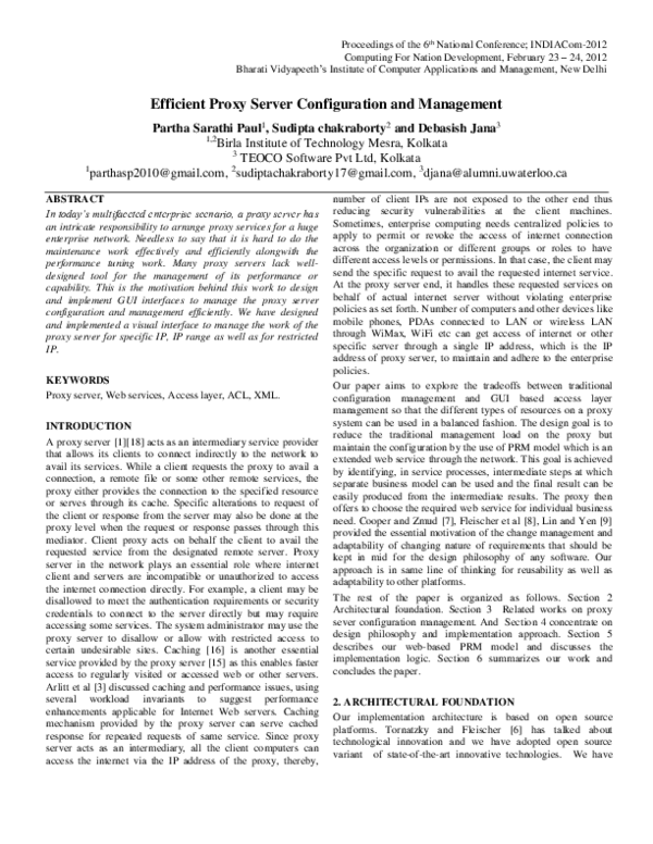 (PDF) Efficient Proxy Server Configuration and Management