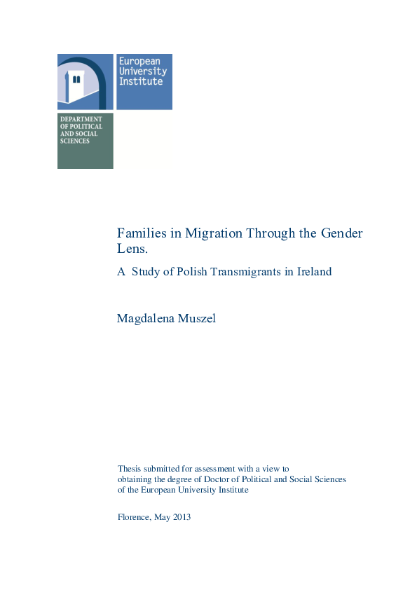 (PDF) Families in migration through the gender lens : a study of Polish ...