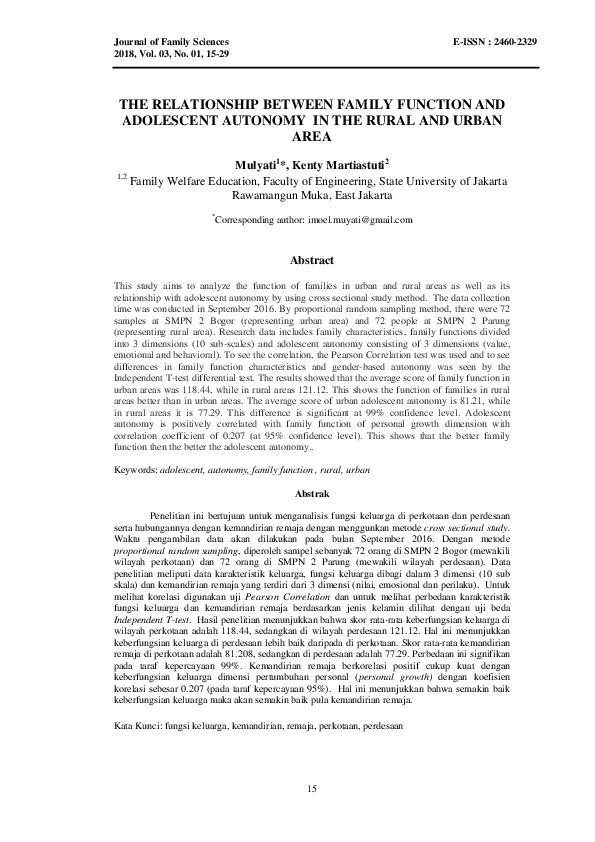 (PDF) The Relationship Between Family Function and Adolescent Autonomy ...