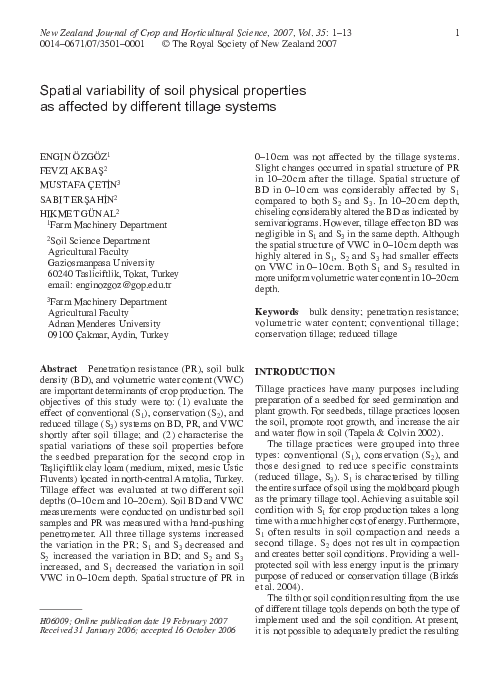 (PDF) Spatial variability of soil physical properties as affected by ...