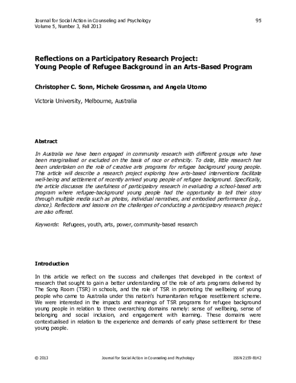(PDF) Reflections on a Participatory Research Project: Young People of ...