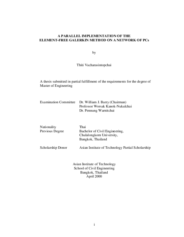 (PDF) A Parallel Implementation of the Element-Free Galerkin Method ...