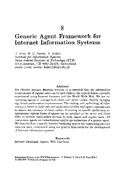(PDF) Generic Agent Framework for Internet Information Systems