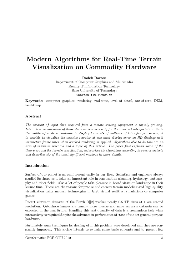 (PDF) Modern Algorithms for Real-Time Terrain Visualization on ...