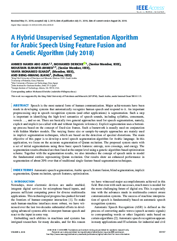(PDF) A Hybrid Unsupervised Segmentation Algorithm for Arabic Speech ...