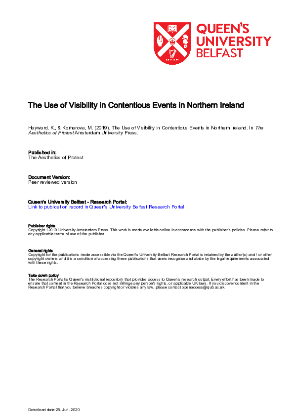 (PDF) The Use of Visibility in Contentious Events in Northern Ireland