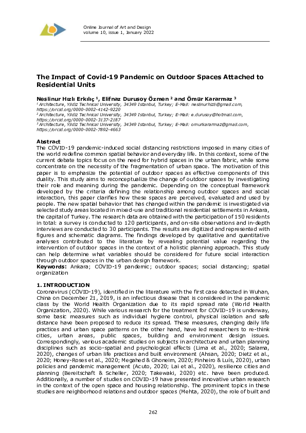 (PDF) The Impact of Covid-19 Pandemic on Outdoor Spaces Attached to ...