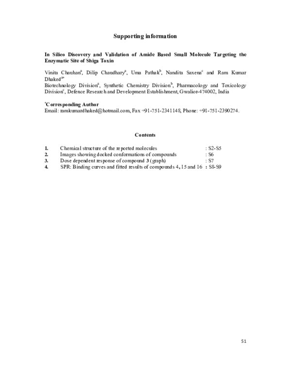 (PDF) In Silico Discovery and Validation of Amide Based Small Molecule ...