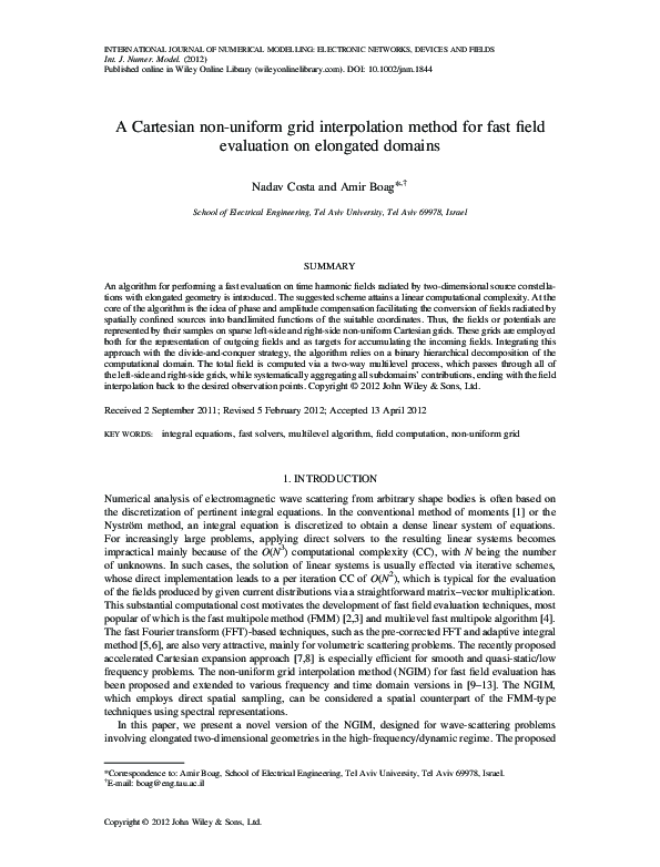 (PDF) A Cartesian non‐uniform grid interpolation method for fast field ...